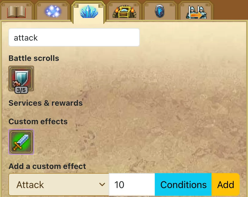 Filtering effects by name