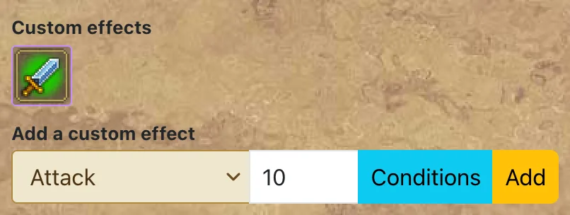 An added custom effect