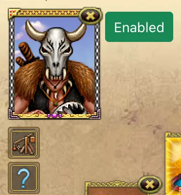 The mini icon of a cast spell beside the portrait